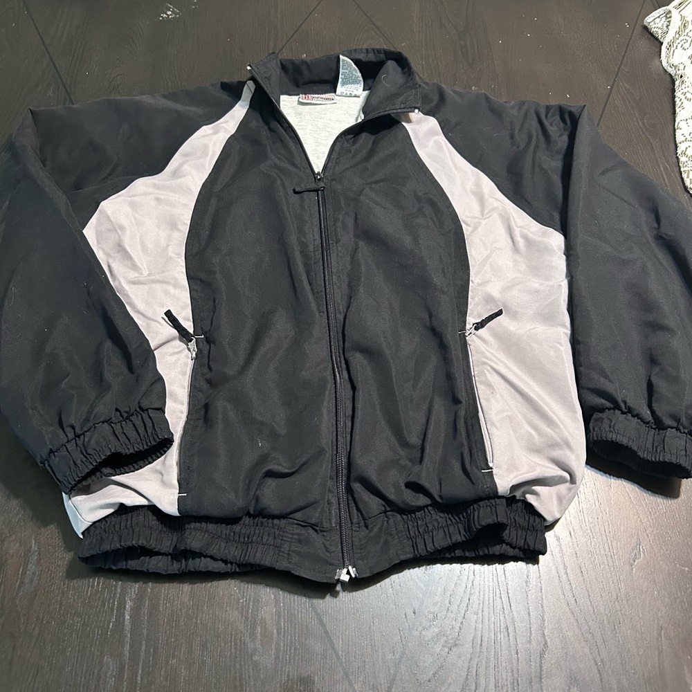 Generation Love Black Windbreaker with Light Gray Panels